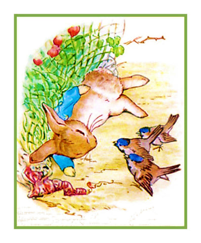 Peter Rabbit Napping inspired by Beatrix Potter Counted Cross Stitch Pattern DIGITAL DOWNLOAD