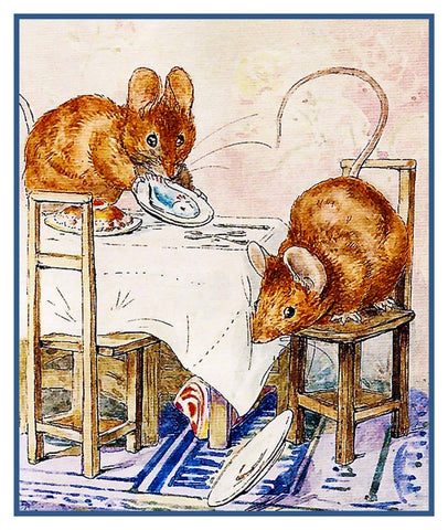 Tale of 2 Bad Mice inspired by Beatrix Potter Counted Cross Stitch Pattern
