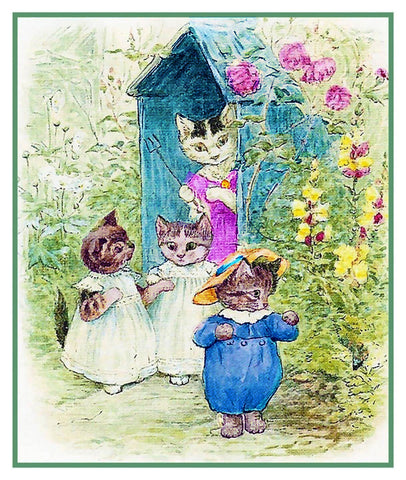 Tom Moppet and Mittens Kitten inspired by Beatrix Potter Counted Cross Stitch Pattern