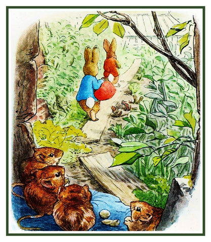 Peter and Ben Walk in Woods inspired by Beatrix Potter Counted Cross Stitch Pattern