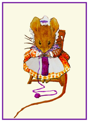 Mrs. Tittlemouse Knitting inspired by Beatrix Potter Counted Cross Stitch Pattern