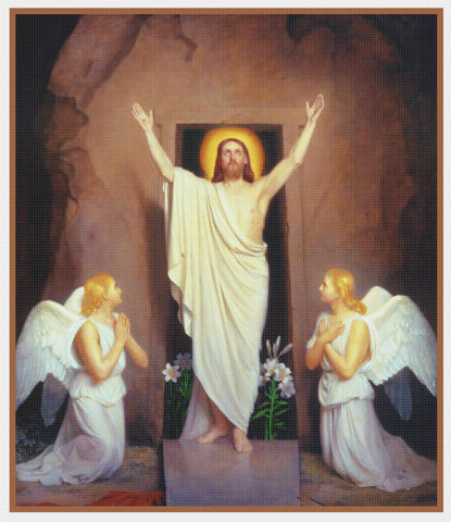 Christ Resurrection by Carl Bloch Counted Cross Stitch Chart Pattern DIGITAL DOWNLOAD