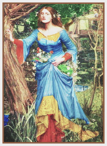 Ophelia in the Woods Inspired by John William Waterhouse Counted Cross Stitch Pattern