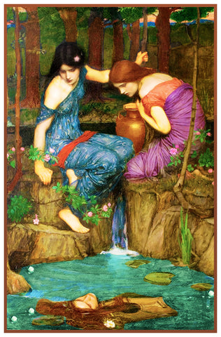 Nymphs Finding the Head of Orpheus inspired by John William Waterhouse Counted Cross Stitch Pattern DIGITAL DOWNLOAD