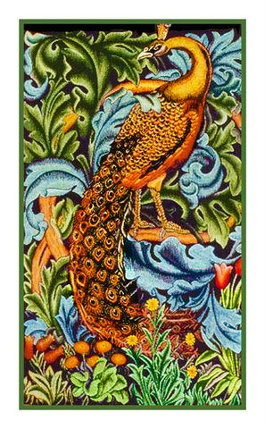 Woodland Peacock by Arts and Crafts Movement Founder William Morris  Counted Cross Stitch Chart