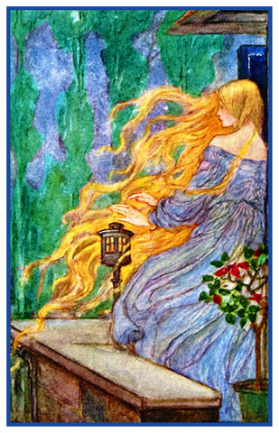 PreRaphaelite Florence Harrison Rapunzel Fairy Tale Counted Cross Stitch Pattern