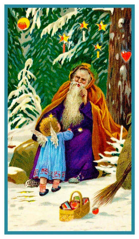 German Father Christmas Santa Claus Counted Cross Stitch Pattern DIGITAL DOWNLOAD