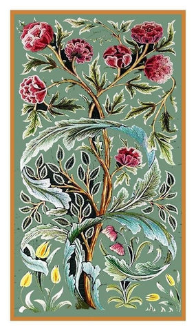 William Morris Oak Roses Design Counted Cross Stitch Pattern