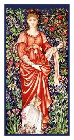 Pomona Maiden by Burne-Jones and Morris Counted Cross Stitch Pattern