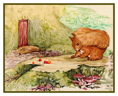 Timmy Tiptoes Chipmunk Hunts for  Nuts Inspired by Beatrix Potter Counted Cross Stitch Pattern