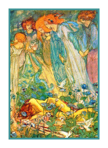 Pre-Raphaelite Florence Harrison Dream Fairies Counted Cross Stitch Pattern