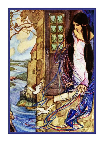 Pre Raphaelite Florence Harrison Lady of Shalott Counted Cross Stitch Pattern