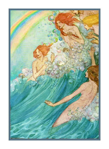Pre Raphaelite Florence Harrison Fairies of the Sea Counted Cross Stitch Pattern