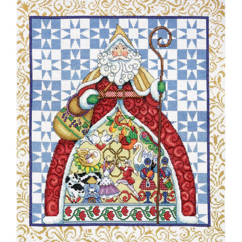 12 Days of Christmas Santa by Jim Shore for Design Works Counted Cross Stitch Kit -Mill Hill