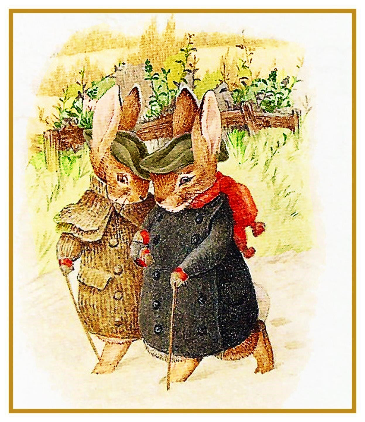Peter-Rabbit Winter Walk inspired by Beatrix Potter Counted Cross Stit ...