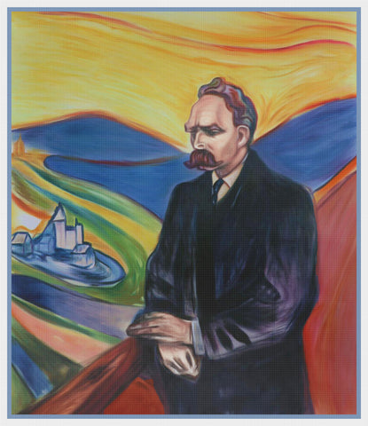 Friedrich Nietzsche by Symbolist Artist Edvard Munch Counted Cross Stitch Chart Pattern DIGITAL DOWNLOAD