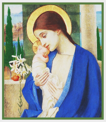 Madonna and Baby Jesus by Marianne Stokes Counted Cross Stitch Chart Pattern DIGITAL DOWNLOAD