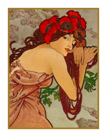 Summer by Alphonse Mucha Counted Cross Stitch Pattern