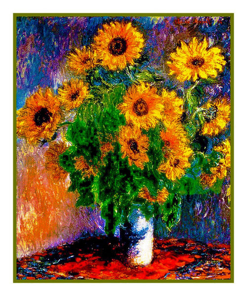 Sunflowers inspired by Claude Monet's impressionist painting