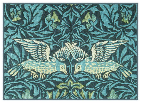 William Morris 2 Blue Birds Detail Counted Cross Stitch Pattern