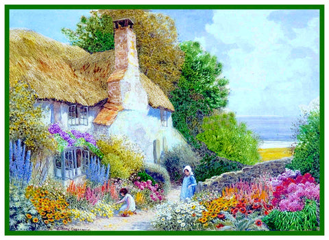 Seaside Garden at English Country Cottage Strachan Counted Cross Stitch Pattern