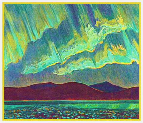 Canadian Group of Seven - A. Y. Jackson The Northern Lights Aurora Borealis Canadian Landscape Counted Cross Stitch Pattern