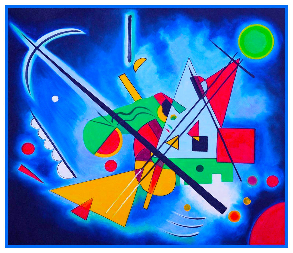 Blue Abstract by Artist Wassily Kandinsky Counted Cross Stitch Pattern