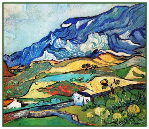 The Alps Mountains by Vincent Van Gogh Counted Cross Stitch Pattern DIGITAL DOWNLOAD
