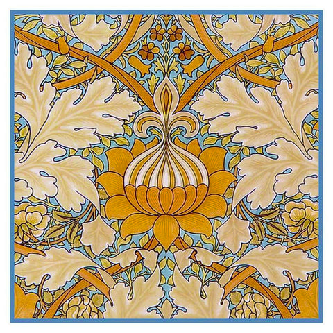 Art Nouveau Flower Design William Morris Counted Cross Stitch Pattern