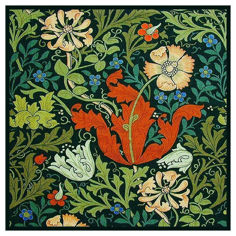 Arts and Crafts Compton -square by William Morris Design Counted Cross Stitch Pattern