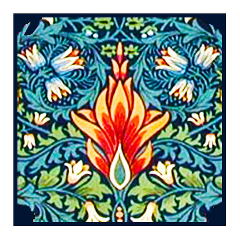 Arts and Crafts Snakeshead Teal by William Morris Design Counted Cross Stitch Pattern