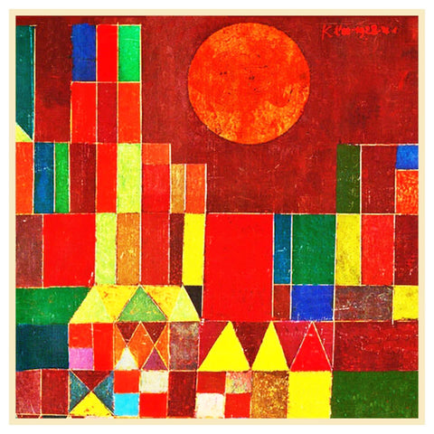 The Castle and Sun detail by Expressionist Artist Paul Klee Counted Cross Stitch Pattern