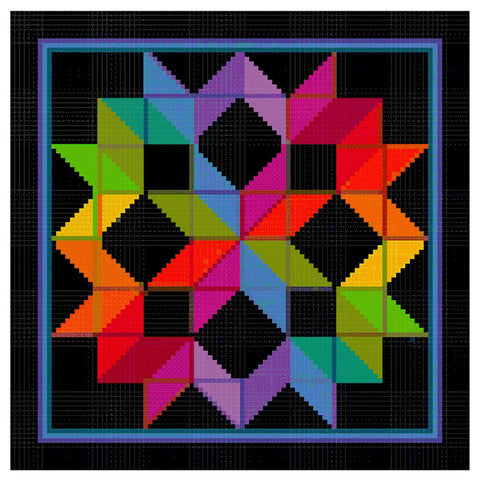 The Carpenter Wheel Folk Art inspired by an Amish Quilt Counted Cross Stitch Pattern DIGITAL DOWNLOAD