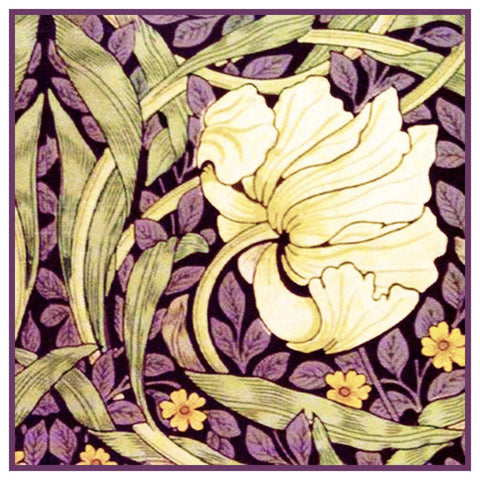 Purple Pimpernel William Morris Design Counted Cross Stitch Pattern
