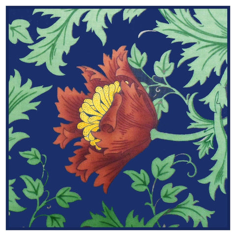 Red Anemone Flower Detail William Morris Design Counted Cross Stitch Pattern DIGITAL DOWNLOAD