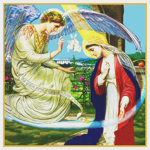 Religious The Annunciation By Edward Fellowes-Prynne Counted Cross Stitch Pattern DIGITAL DOWNLOAD