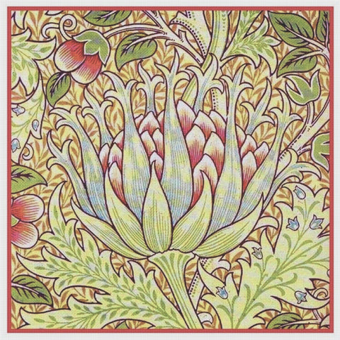Artichoke design by William Morris Counted Cross Stitch Pattern