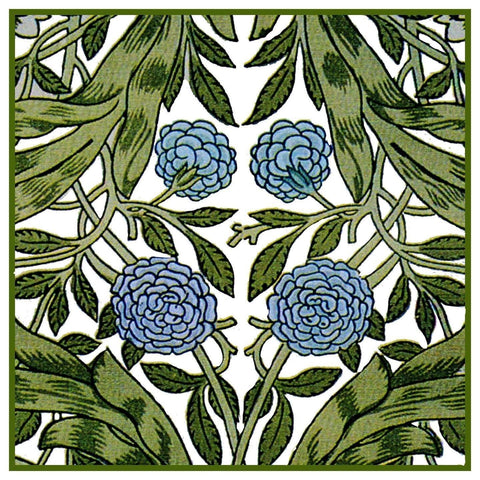 William Morris African Marigold Flower detail Design Counted Cross Stitch Pattern