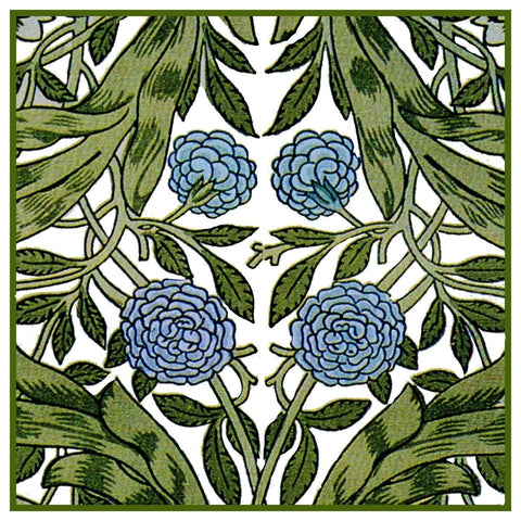 William Morris African Marigold Flower detail Design Counted Cross Stitch Pattern