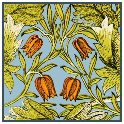 William Morris Crocus Flower detail Design Counted Cross Stitch Pattern