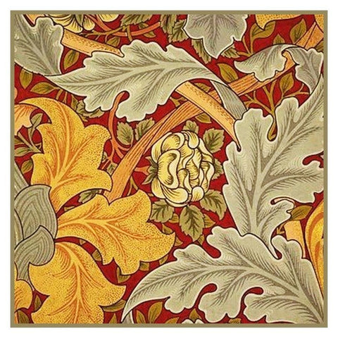 William Morris Gold St James Leaves Design Counted Cross Stitch Pattern
