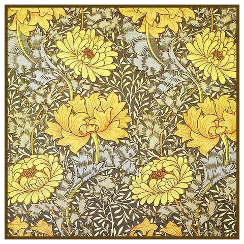 William Morris Golds Chrysanthemums Design Counted Cross Stitch Pattern