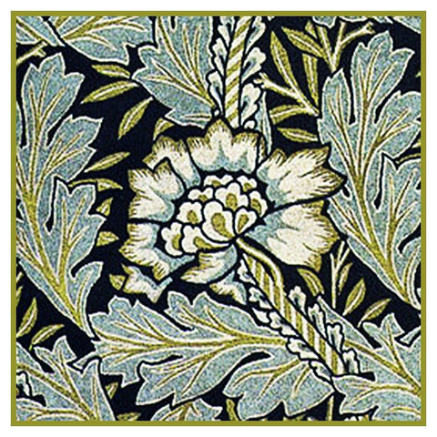 William Morris Neutral Anemone detail Design Counted Cross Stitch Pattern
