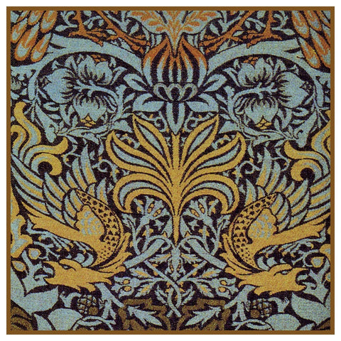 William Morris Peacock and Dragon Design detail Design Counted Cross Stitch Pattern