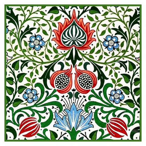 William Morris Persian Floral Design Counted Cross Stitch Pattern