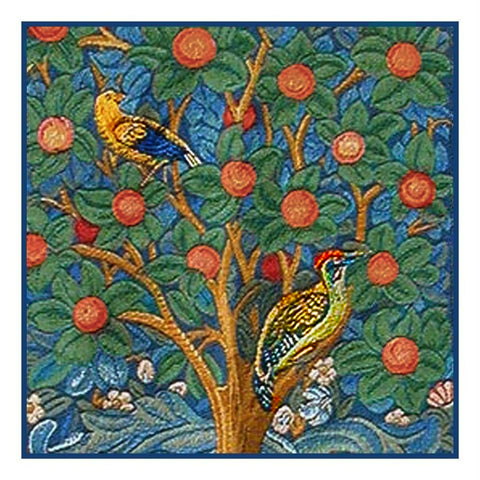 Tree of Life detail by Arts and Crafts Movement Founder William Morris Counted Cross Stitch Chart