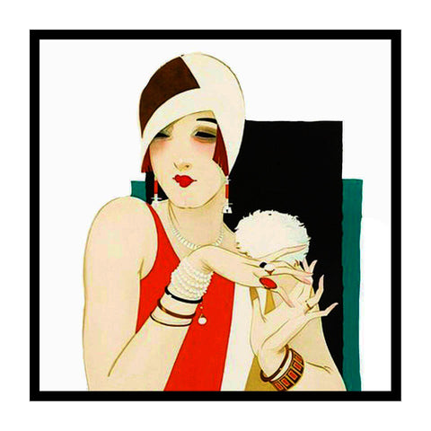 Art Deco Chic Woman Flapper Helen Dryden Counted Cross Stitch Pattern