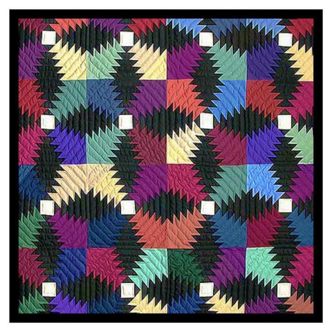 Sawtooth Star Rosettes inspired by an Amish Quilt Counted Cross Stitch Pattern