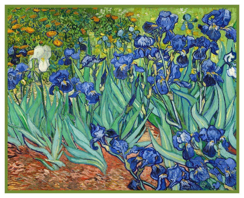 Iris Flowers by Vincent Van Gogh Counted Cross Stitch Pattern DIGITAL DOWNLOAD
