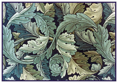William Morris Blue Green Acanthus Vine detail Counted Cross Stitch Pattern DIGITAL DOWNLOAD